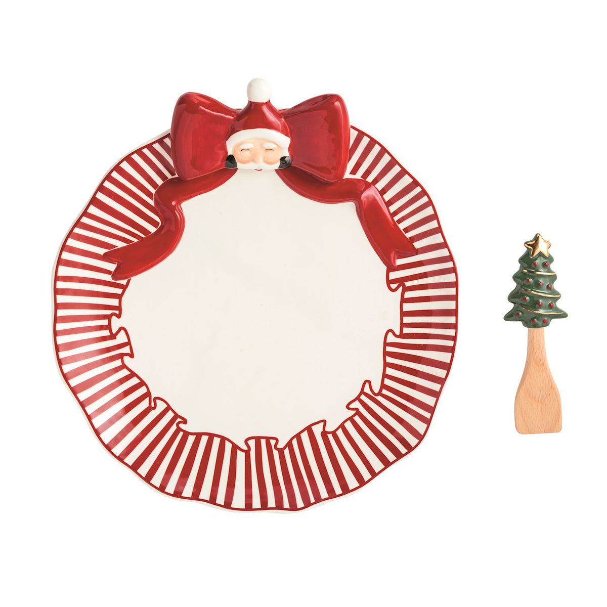 Santa Bow Cookie Plate Set