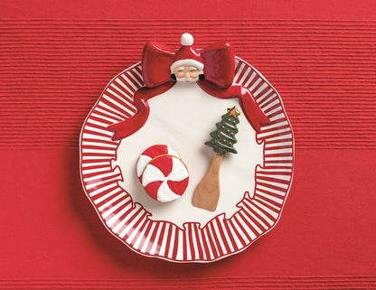 Santa Bow Cookie Plate Set