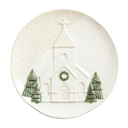 Pressed Christmas Church Platter