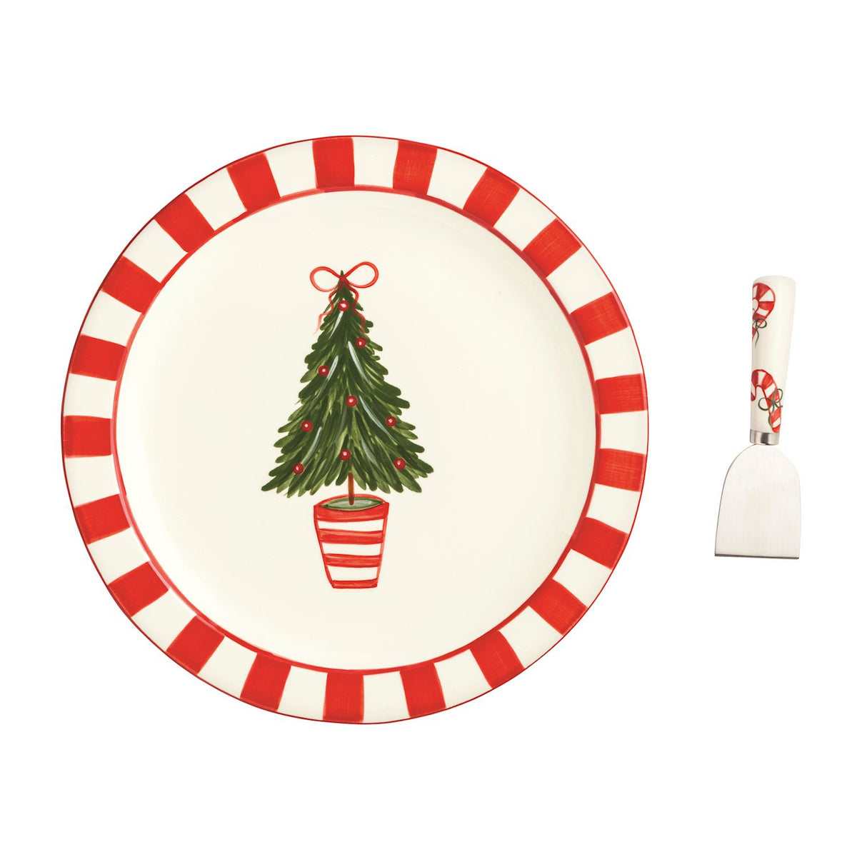 Christmas Tree Topiary Cookie Plate Set