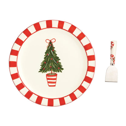 Christmas Tree Topiary Cookie Plate Set