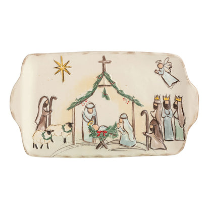 Nativity Stoneware Platter