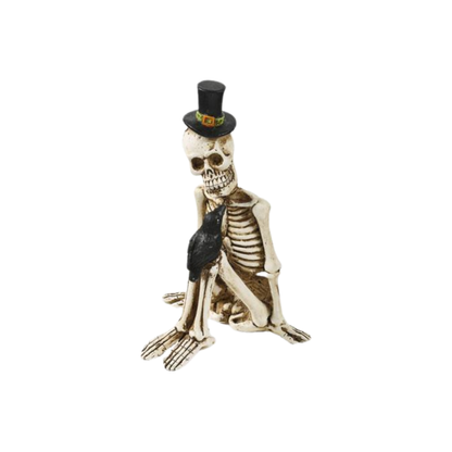 Sitting Resin Skeleton with Top Hat