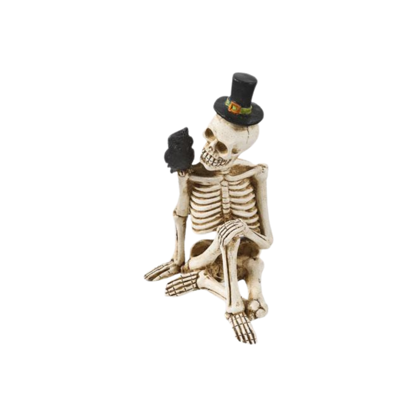 Sitting Resin Skeleton with Top Hat