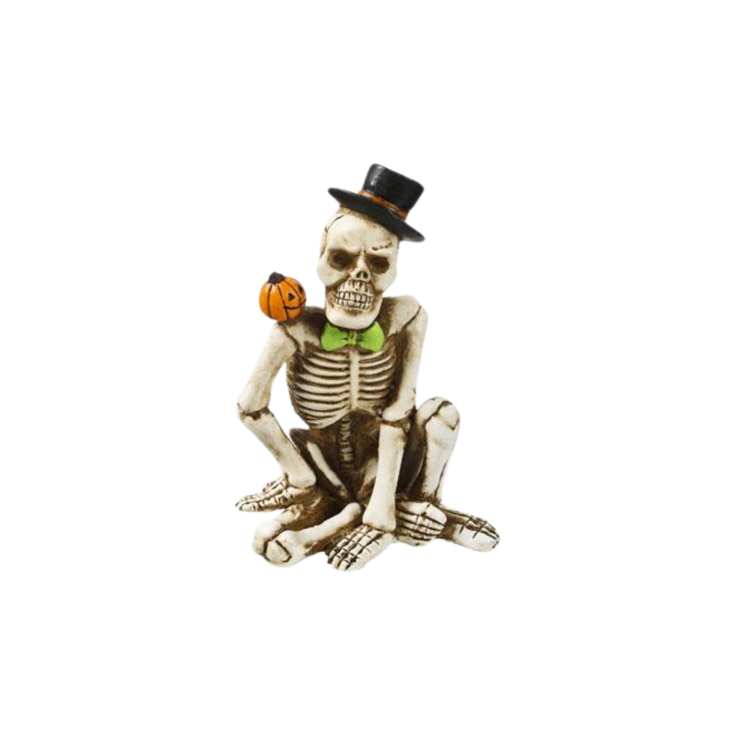 Sitting Resin Skeleton with Top Hat