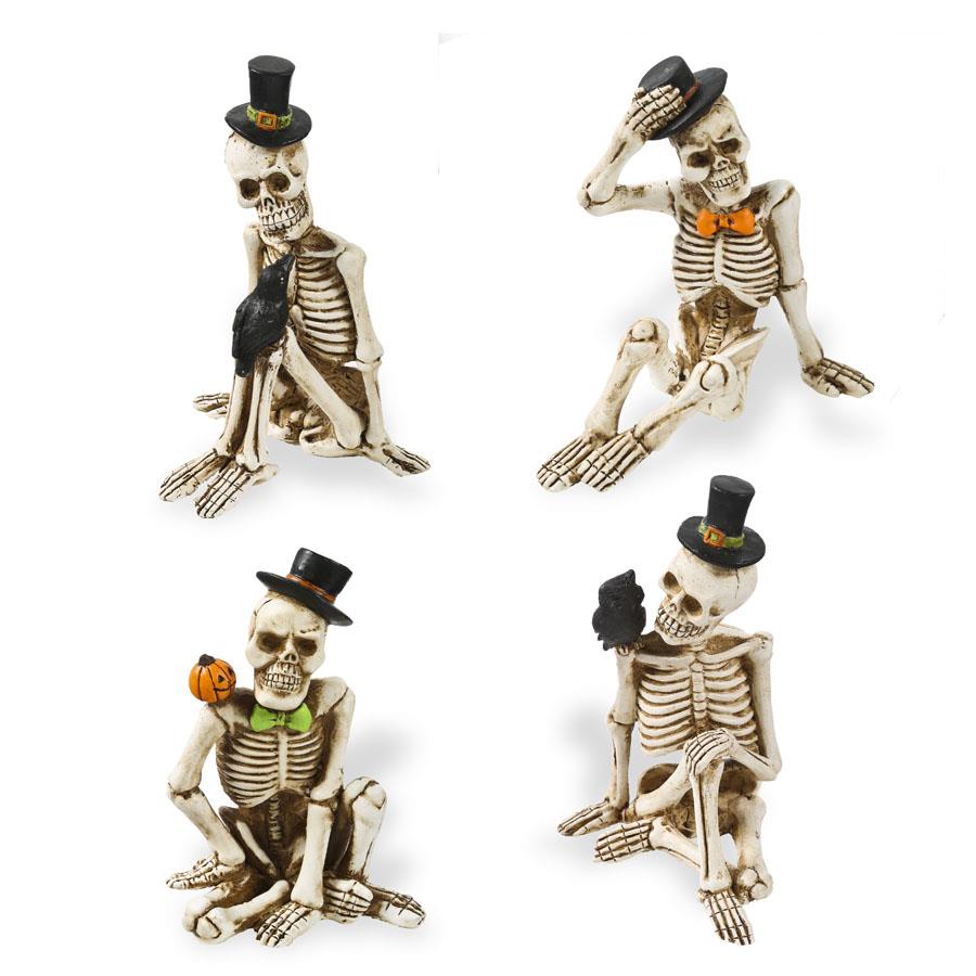 Sitting Resin Skeleton with Top Hat