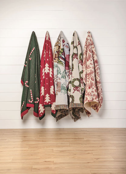 Knit Christmas Tree Throw Blanket