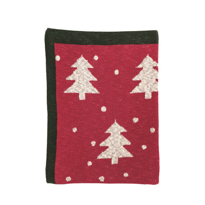 Knit Christmas Tree Throw Blanket