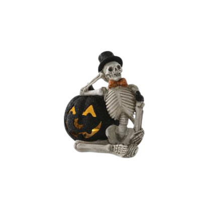 LED Skeleton & Jack-O-Lantern Sitters