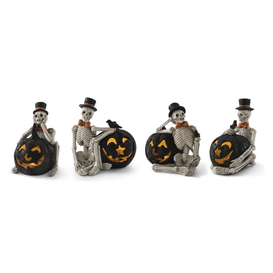 LED Skeleton & Jack-O-Lantern Sitters