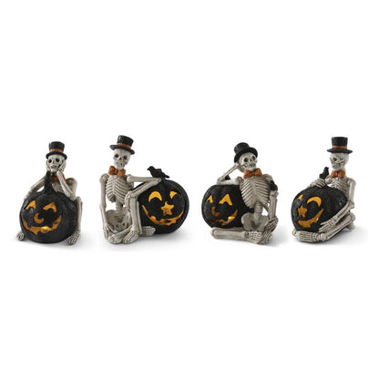 LED Skeleton & Jack-O-Lantern Sitters