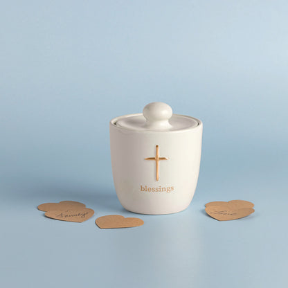 Ceramic Cross Blessings Jar