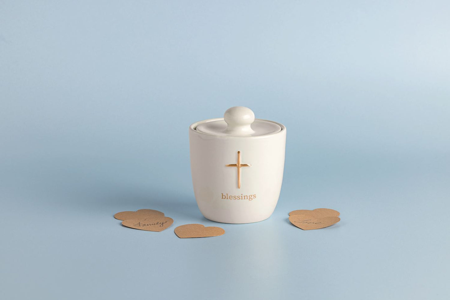 Ceramic Cross Blessings Jar