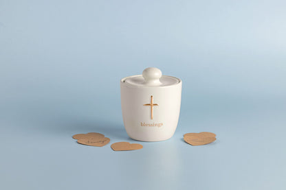Ceramic Cross Blessings Jar