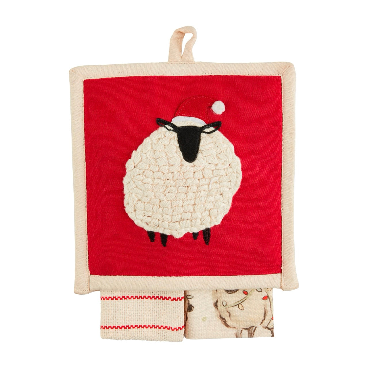 Farm Animal Pot Holder & Towel Set - Sheep