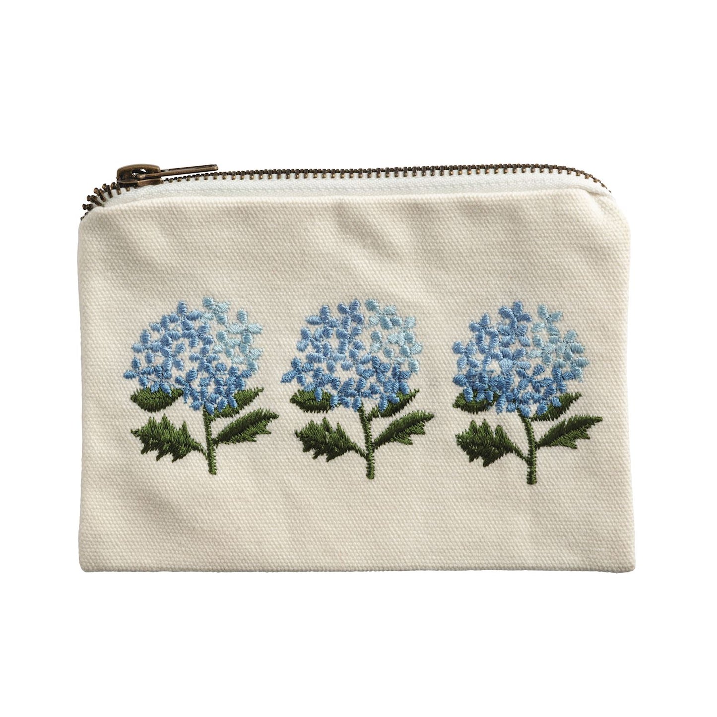 Hydrangea Embroidered Pouch