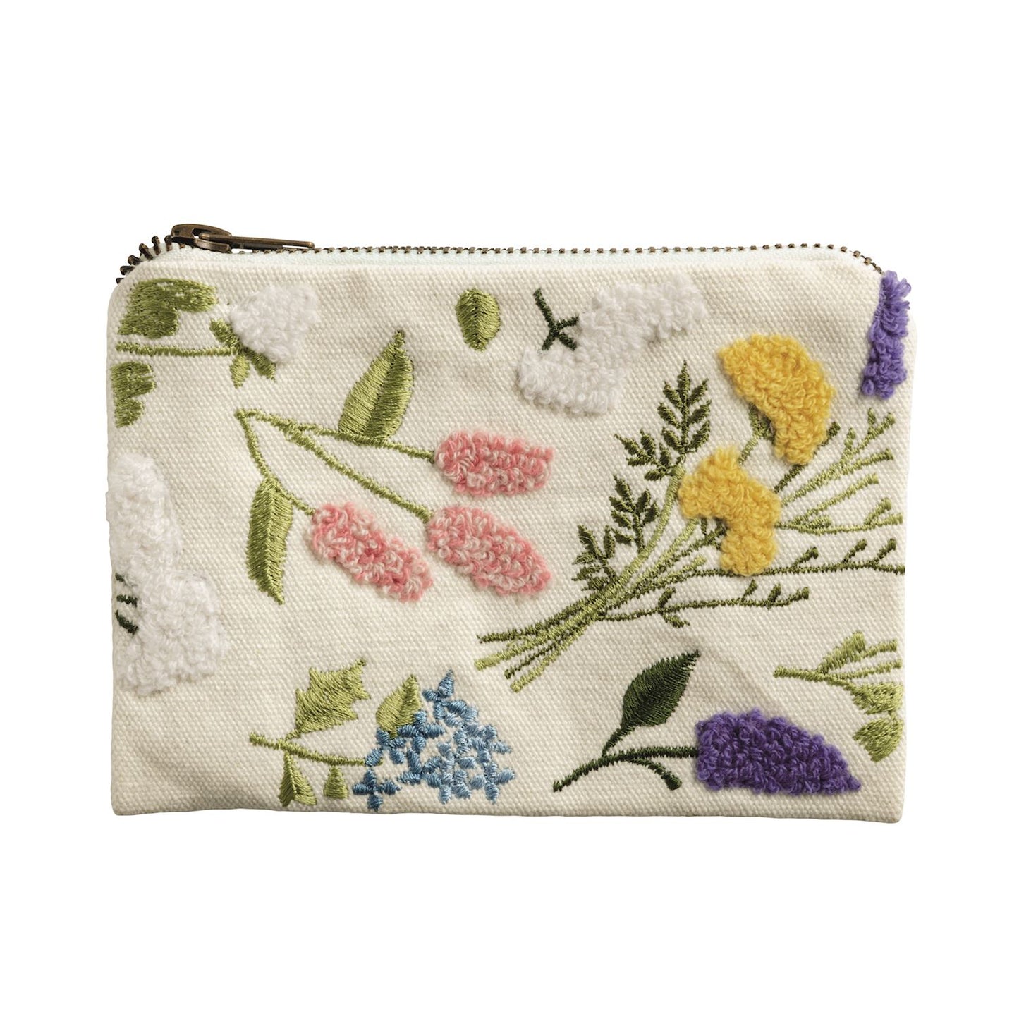 Tossed Flowers Embroidered Pouch