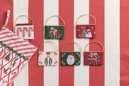 Candy Cane Needlepoint Gift Card Pouch