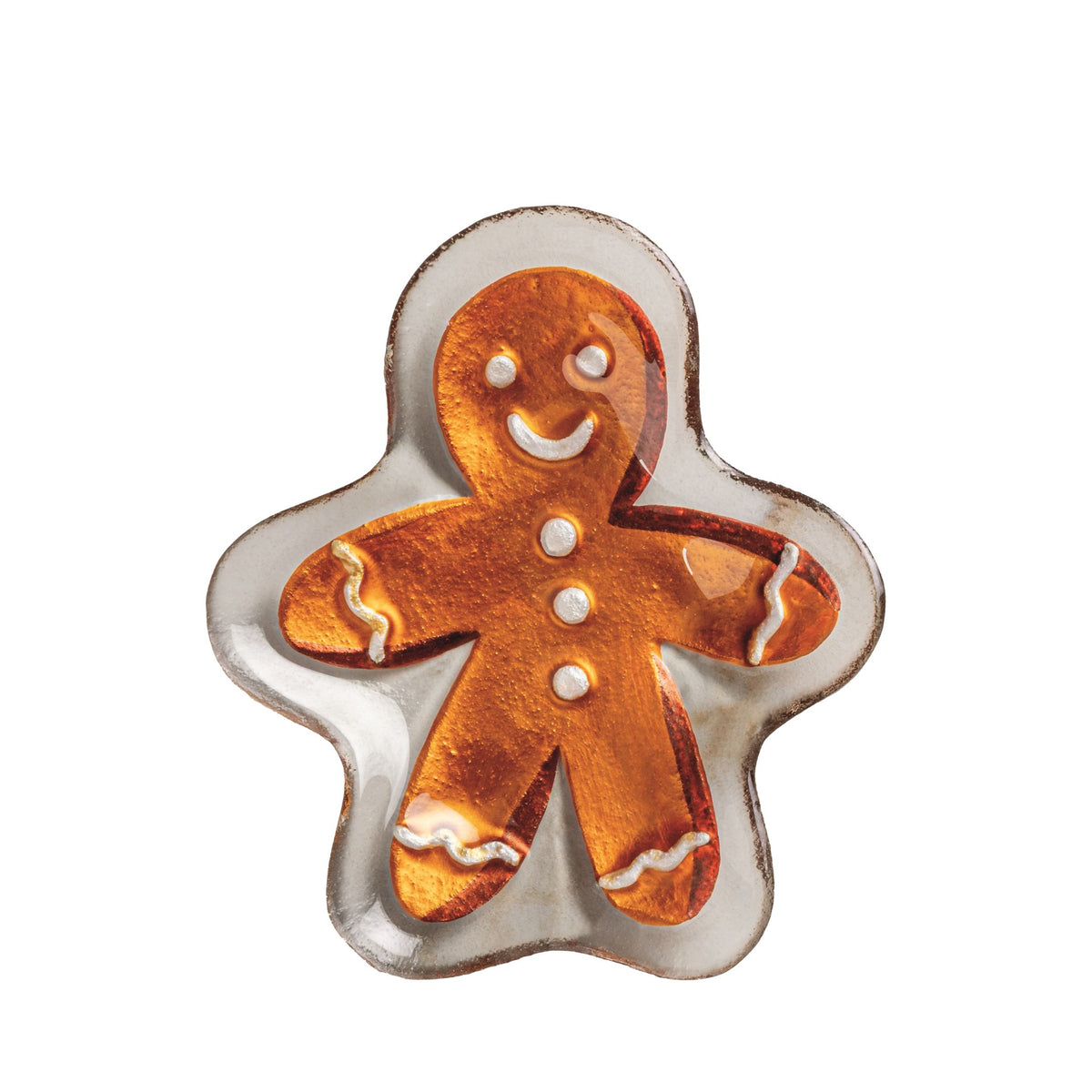 Christmas Glass Tidbit Plate - Gingerbread Man