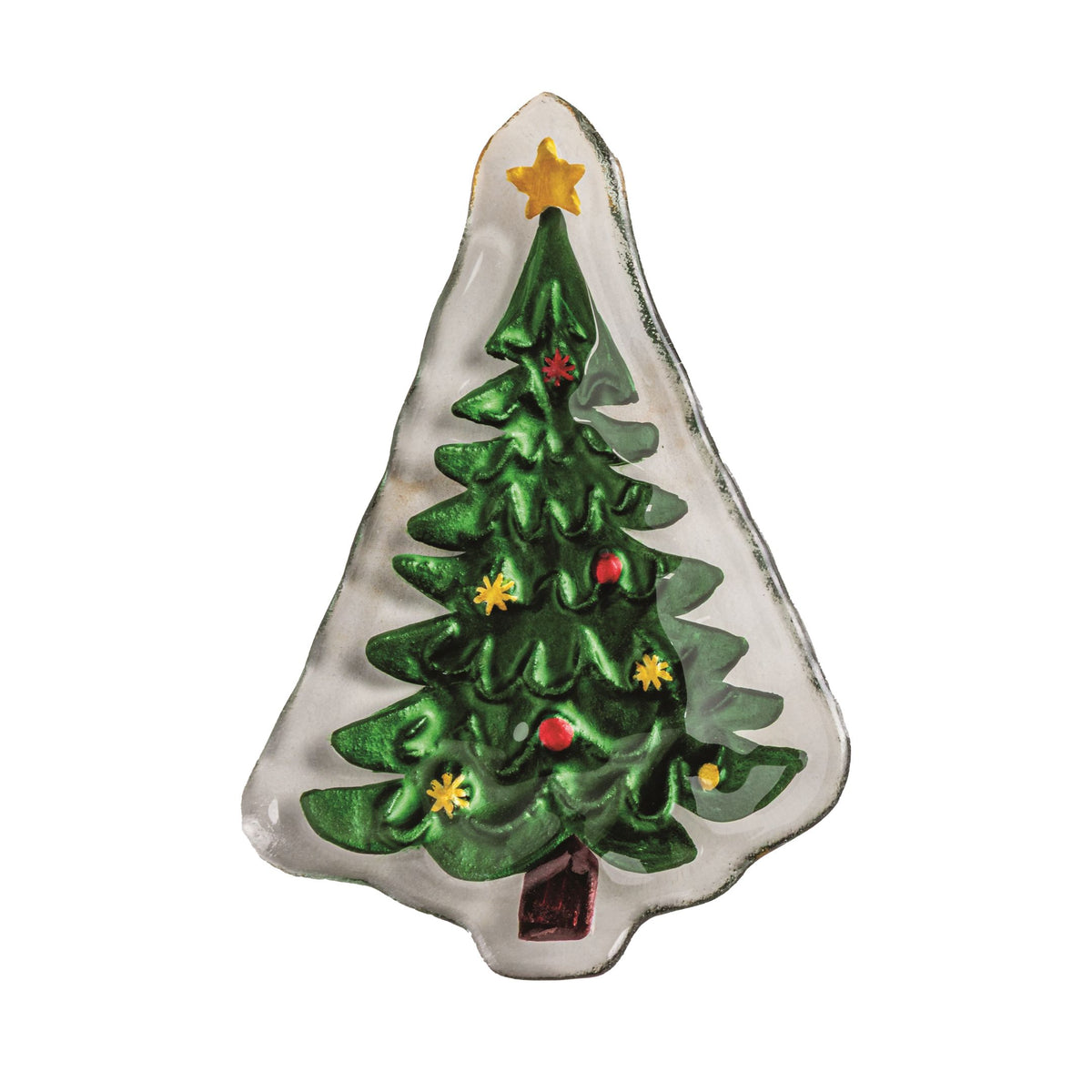 Christmas Glass Tidbit Plate - Tree