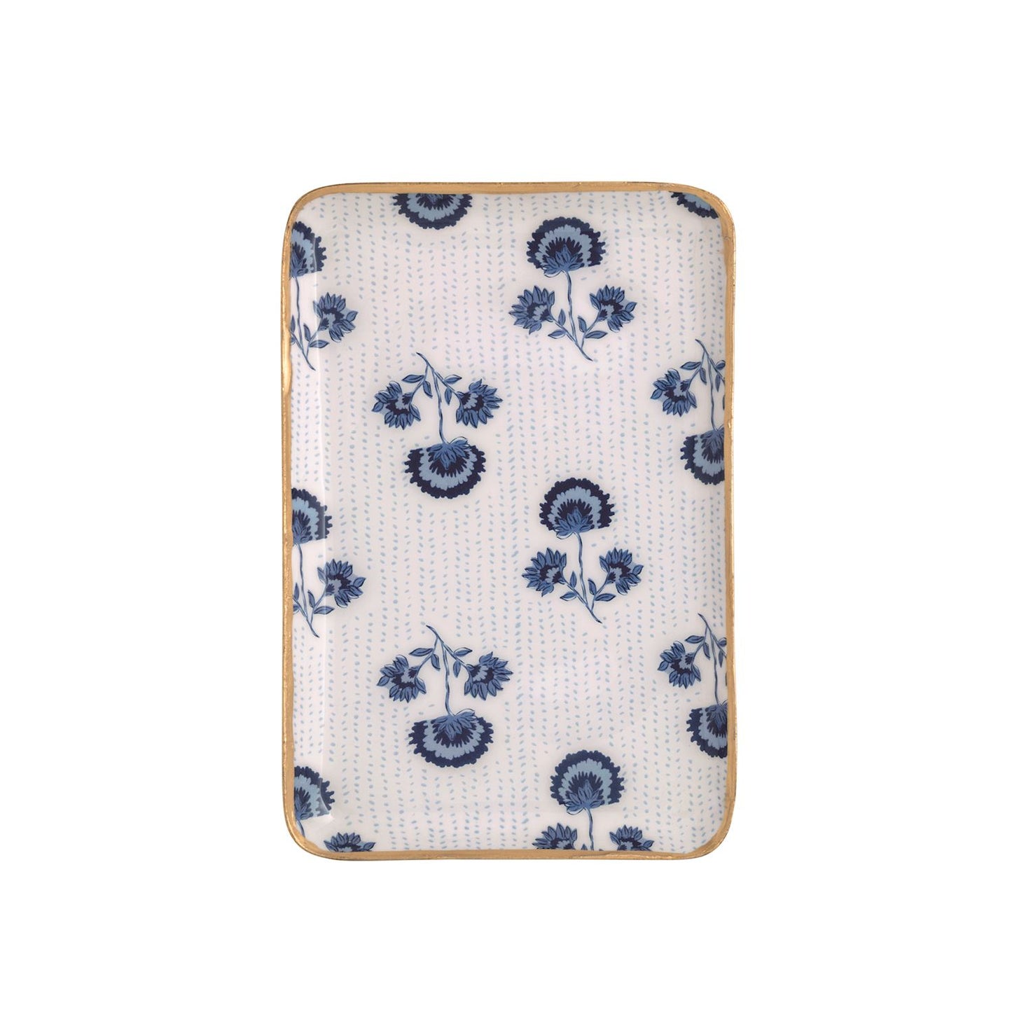 Blue Trinket Tray - Floral Dot