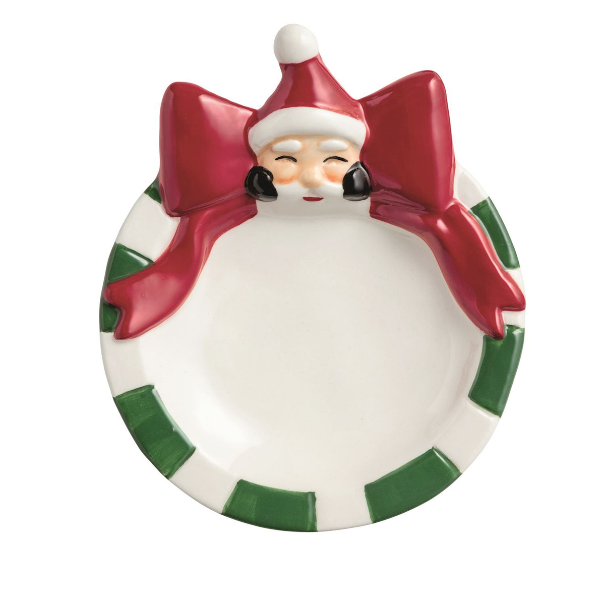 Santa Red Bow Trinket Dish