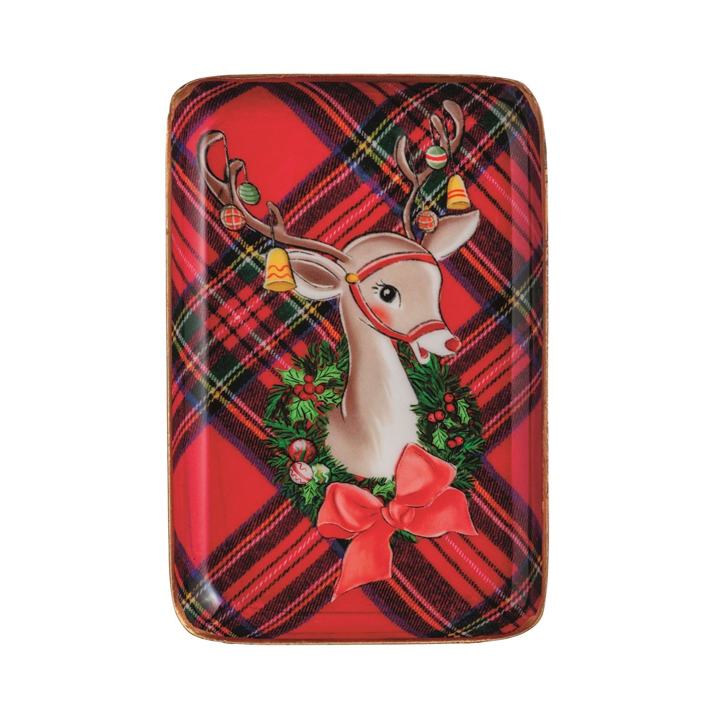 Reindeer Tartan Tidbit Tray
