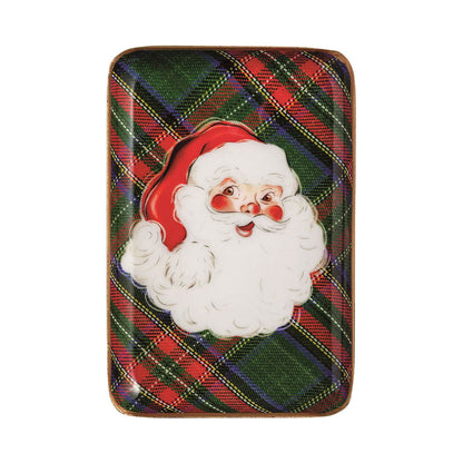 Santa Tartan Tidbit Tray