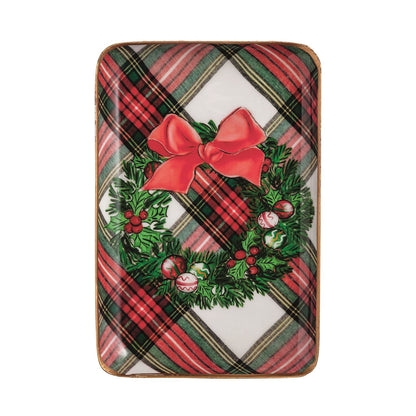 Wreath Tartan Tidbit Tray