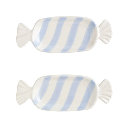 Blue Candy Tidbit Plate Set