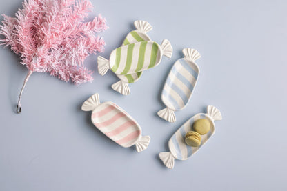 Pink Candy Tidbit Plate Set
