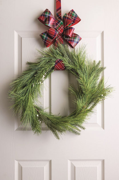 Tartan Metal Bow Wreath Hanger