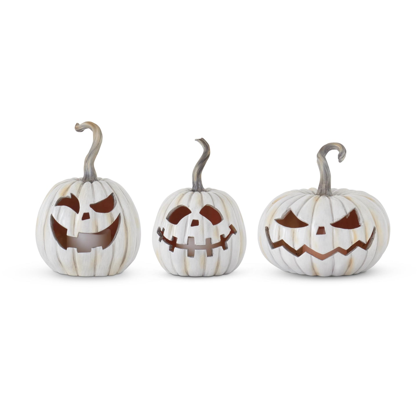Gray LED Flicker Flame Jack-O-Lanterns