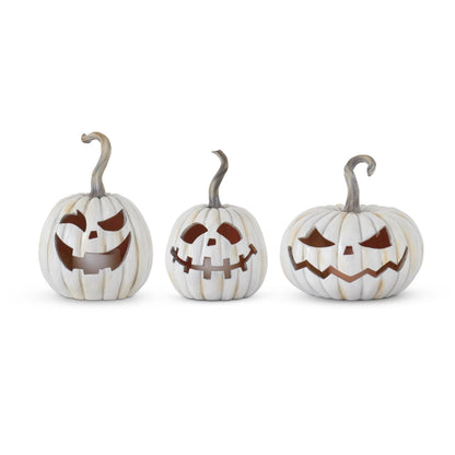 Gray LED Flicker Flame Jack-O-Lanterns