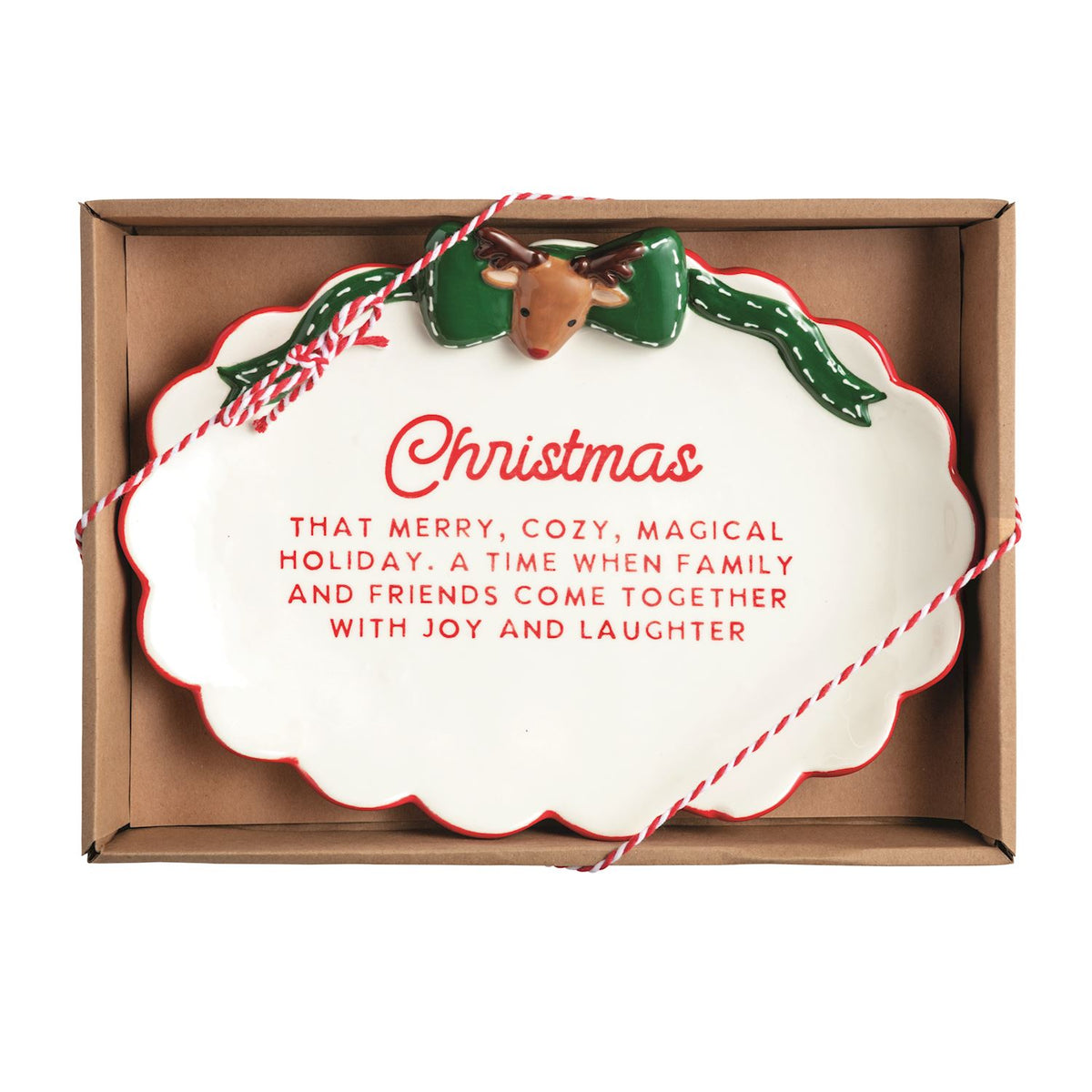 Reindeer Bow Sentiment Tray
