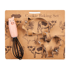 Farm Whisk & Cookie Cutter Set - Pig