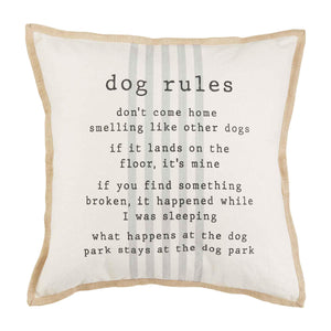 Dog Ruled Jute Pillow