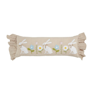 Bunny Long Embroidered Pillow