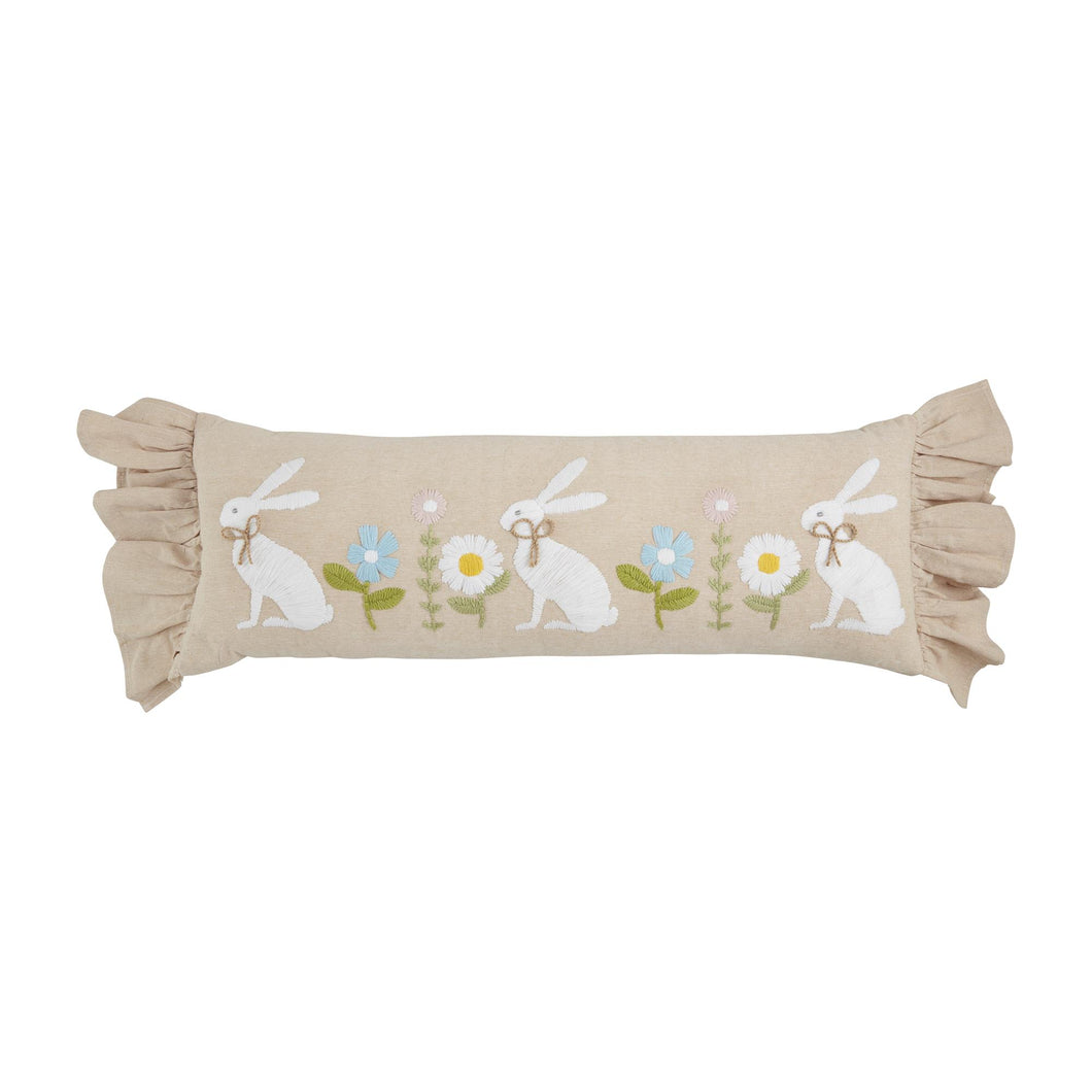 Bunny Long Embroidered Pillow