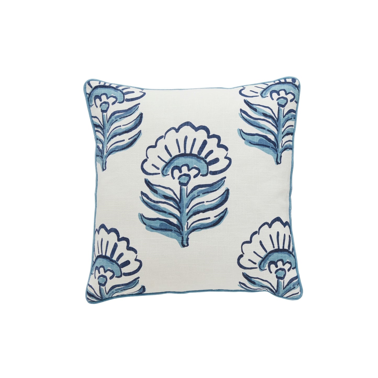 Large Block Print Square Throw Pillow