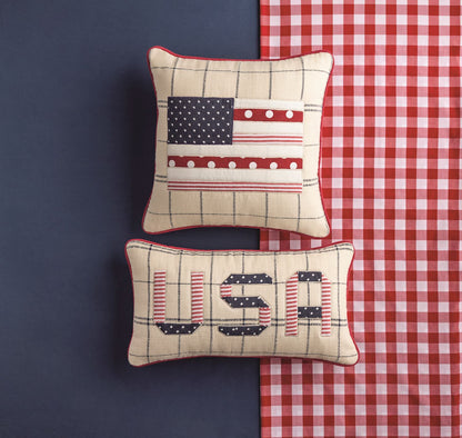 Americana Quilted Pillow - Flag