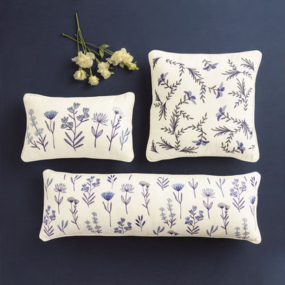 Blue Floral Long Pillow