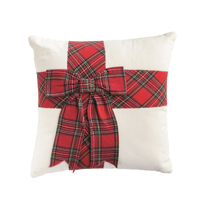 Red Tartan Bow Pillow