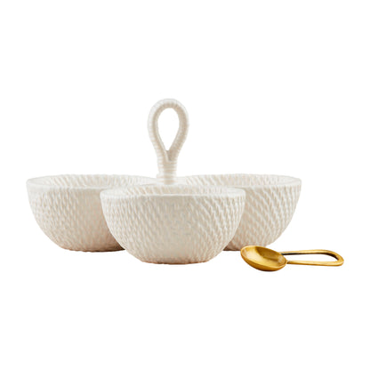 Woven Ceramic Triple Dip Set