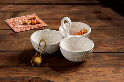 Woven Ceramic Triple Dip Set
