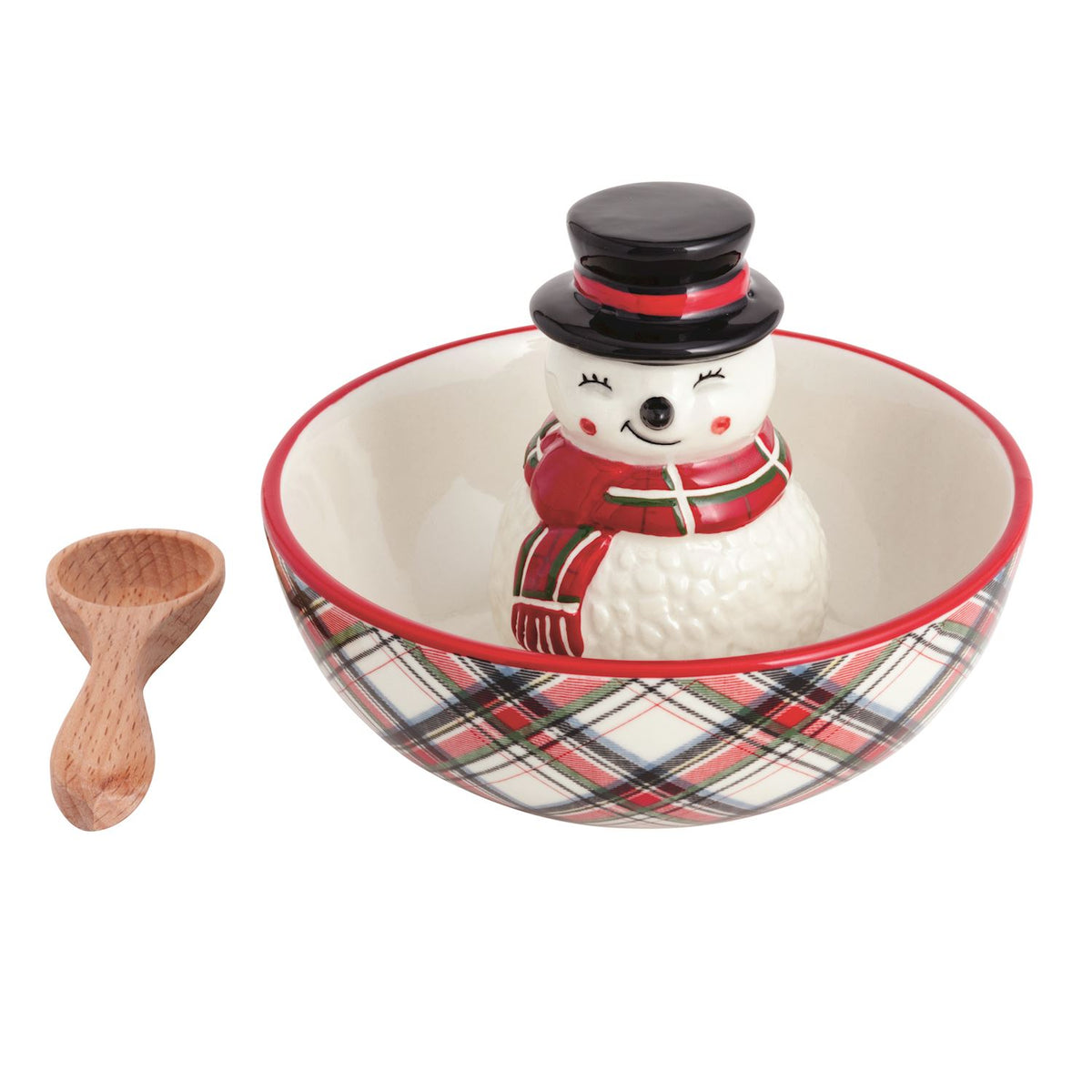 Snowman Tartan Candy Dish