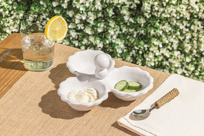 Ruffle Melamine Triple Tidbit Set