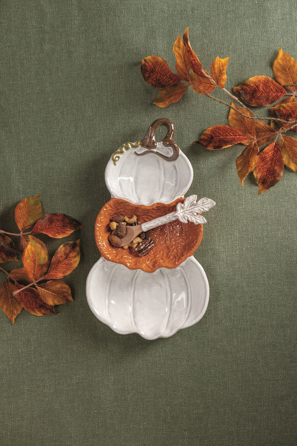 Stacked Pumpkin Triple Tidbit Set
