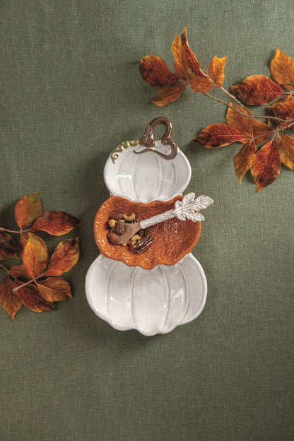 Stacked Pumpkin Triple Tidbit Set