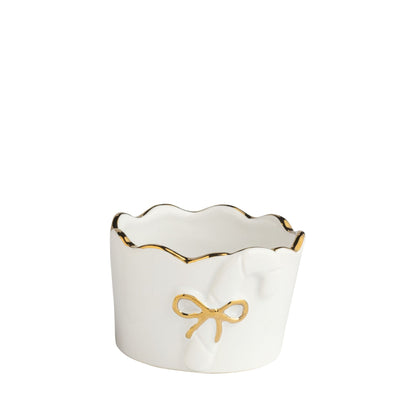 Gold Edge Tidbit Dish - Candy Cane